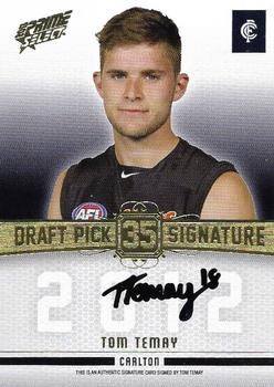 2013 Select Prime AFL - Draft Pick Signatures #DPS24 Tom Temay Front